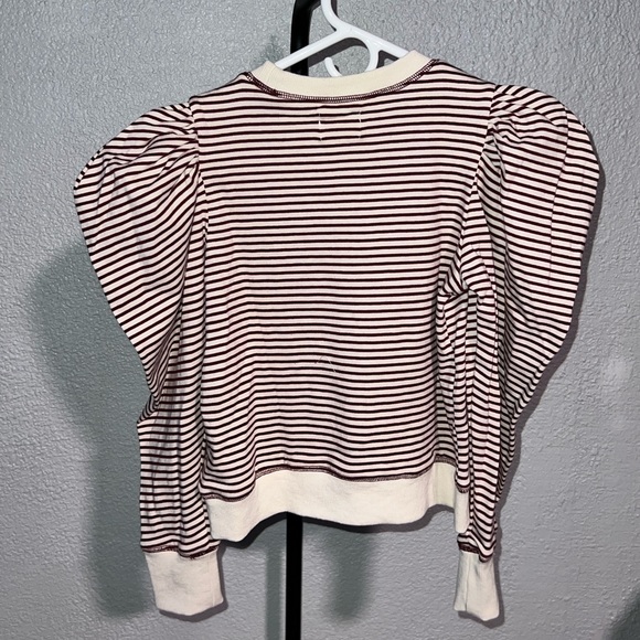 NWT By the River Moon River 2 Piece Striped Puff Sleeve Sweatshirt & Joggers Set - Picture 5 of 15